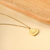 2024 New Year Forever Heart Mesh Pendant Necklace 40+5cm