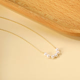 2024 New Year 6 White Pearls Pendant Necklace 41+5cm