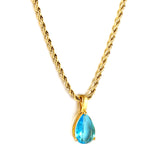 Multi-color Drop Diamond Pendant Necklace 40+5cm