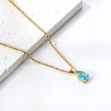 Multi-color Drop Diamond Pendant Necklace 40+5cm