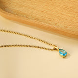 Multi-color Drop Diamond Pendant Necklace 40+5cm