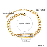 2024 New Year's Oval Circle with Edge White Clay Diamond Bracelet 18+6cm