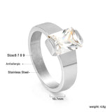 Square solitaire ring with white diamonds