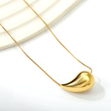 20mm & 25mm Water Drop Oval Pendant Necklace 40+5cm