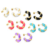 C Shape Twist Drip Earrings 6.4*23mm