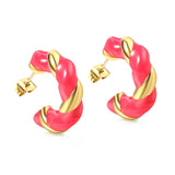 C Shape Twist Drip Earrings 6.4*23mm