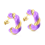 C Shape Twist Drip Earrings 6.4*23mm