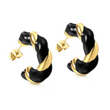 C Shape Twist Drip Earrings 6.4*23mm