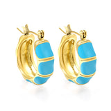 Black&White&Blue&Green C-Shape Bamboo Drip Earrings 7.5*21mm