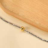 2024 New Year Gold Steel Bead Bracelet 18+3cm