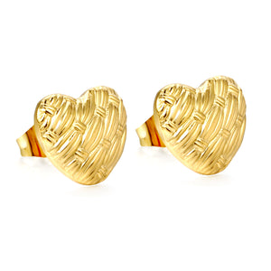 Heart with Braided Face Earrings 13.3*12mm