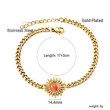 Spring Hot Red Zircon Sun Accessory Bracelet 17+3cm