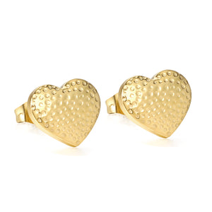 Heart with Dots Faceted Earrings 14*11.2mm