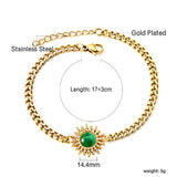 Spring Hot Green Zircon Sun Accessory Bracelet 17+3cm