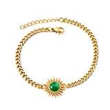 Spring Hot Green Zircon Sun Accessory Bracelet 17+3cm