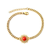 Spring Hot Red Turquoise Sun Accessory Bracelet 17+3cm