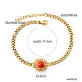 Spring Hot Red Turquoise Sun Accessory Bracelet 17+3cm