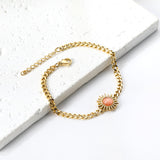 Spring Hot Red Zircon Sun Accessory Bracelet 17+3cm