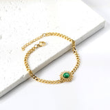 Spring Hot Green Zircon Sun Accessory Bracelet 17+3cm