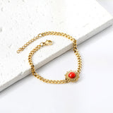 Spring Hot Red Turquoise Sun Accessory Bracelet 17+3cm