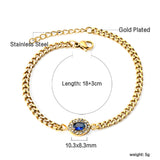 Spring Hot Oval Edge White Diamonds with Blue Diamonds Bracelet 18+3cm