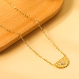 Semi-circle with teardrop white cat's eye pendant 20.3*11.6MM Necklace 45+5cm