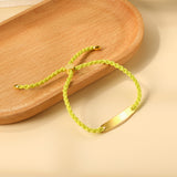 Rectangular green leather bracelet 28cm gold