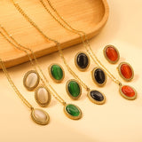 15.2*19.2mm Lace Oval with Red Cat's Eye Set