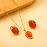 14.8*23mm loose bead side oval with red cat's eye stone set