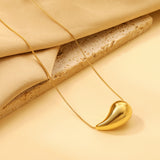 20mm & 25mm Water Drop Oval Pendant Necklace 40+5cm