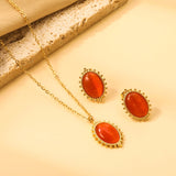 14.8*23mm loose bead side oval with red cat's eye stone set