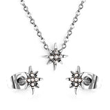 Gold/Steel Lucky Star Jewelry Set with Diamonds