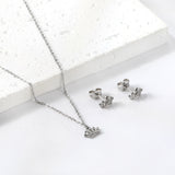 Gold/Steel Polished Crown Shape Jewelry Set