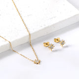 Gold/Steel Lucky Star Jewelry Set with Diamonds