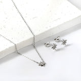 Gold/Steel Lucky Star Jewelry Set with Diamonds