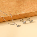 Gold/Steel Polished Crown Shape Jewelry Set