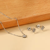 Gold/Steel Lucky Star Jewelry Set with Diamonds