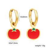 1.6x8mm I.D. Circle with 8.9*7.2mm Red Tomato Stud Earrings