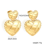 14.213.3 Small Heart + 22*21.3mm Large Heart Textured Stud Earrings