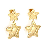 14mm Textured Small Star + 21.3mm Textured Large Star Stud Earrings