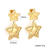 14mm Textured Small Star + 21.3mm Textured Large Star Stud Earrings