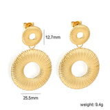 12.7mm Textured Small Cutout Hoop + 25.5mm Textured Large Cutout Hoop Stud Earrings