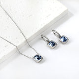 Square with White Pearls & White Diamonds & Red Diamonds & Blue Diamonds & Kong Blue Diamonds Jewelry Set Steel / Gold