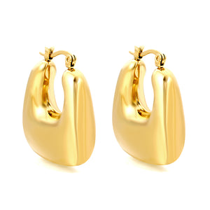 Hollow Handbag Earrings 26.2*25mm Gold Color