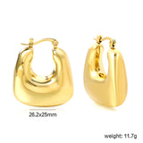 Hollow Handbag Earrings 26.2*25mm Gold Color