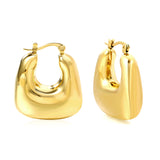 Hollow Handbag Earrings 26.2*25mm Gold Color