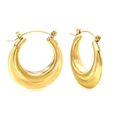 Hollow Open Circular Convex Earrings 28mm Gold Color