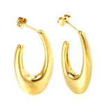 Hollow fat long U-shaped earloop 17*30mm gold color