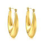 Hollow fat V-shaped earloop 22.2*33.4mm gold color