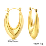 Hollow fat V-shaped earloop 22.2*33.4mm gold color